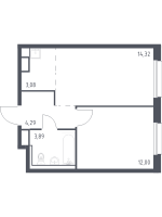 2 ккв (Евро) № 562 Корп.: 1.3 , Секция 9  в ЖК Новые Лаврики