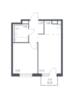 2 ккв (Евро) № 375 Корп.: 1.3 , Секция 6  в ЖК Новые Лаврики