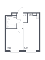 2 ккв (Евро) № 410 Корп.: 1.3 , Секция 6  в ЖК Новые Лаврики