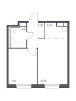 2 ккв (Евро) № 420 Корп.: 1.3 , Секция 7  в ЖК Новые Лаврики