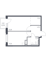 1 ккв № 142 Корп.: 1.3 , Секция 2  в ЖК Новые Лаврики