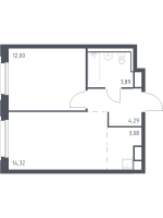2 ккв (Евро) № 74 Корп.: 1.3 , Секция 2  в ЖК Новые Лаврики