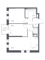 3 ккв (Евро) № 102 Корп.: 1.1 , Секция 1  в ЖК Новые Лаврики