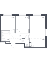 3 ккв (Евро) № 61 Корп.: 1.3 , Секция 1  в ЖК Новые Лаврики