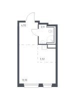 Студия № 316 Корп.: 1.3 , Секция 5  в ЖК Новые Лаврики