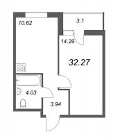 1 ккв № 266 Корп.: 3.10 Уч. 3 , Секция 1  в ЖК Новые горизонты