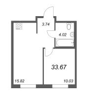 2 ккв (Евро) № 6 Корп.: 3.11 Уч. 3 , Секция 1  в ЖК Новые горизонты