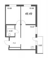 2 ккв № 128 Корп.: 3.10 Уч. 3 , Секция 1  в ЖК Новые горизонты