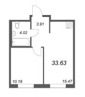 2 ккв (Евро) № 420 Корп.: 3.12 Уч. 3 , Секция 3  в ЖК Новые горизонты