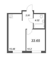 2 ккв (Евро) № 4 Корп.: 3.12 Уч. 3 , Секция 1  в ЖК Новые горизонты