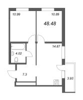 2 ккв № 240 Корп.: 3.10 Уч. 3 , Секция 1  в ЖК Новые горизонты