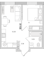 1 ккв № 14 Корп.: 4.14 Уч. 4 , Секция 1  в ЖК Новые горизонты