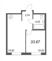 2 ккв (Евро) № 6 Корп.: 3.10 Уч. 3 , Секция 1  в ЖК Новые горизонты