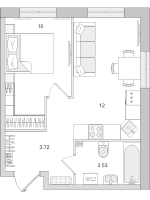 1 ккв № 16 Корп.: 4.14 Уч. 4 , Секция 1  в ЖК Новые горизонты