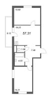 3 ккв (Евро) № 248 Корп.: 3.11 Уч. 3 , Секция 1  в ЖК Новые горизонты