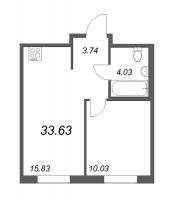 2 ккв (Евро) № 9 Корп.: 3.10 Уч. 3 , Секция 1  в ЖК Новые горизонты