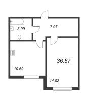1 ккв № 350 Корп.: 1.2 Уч. 7 , Секция 3  в ЖК Новые горизонты