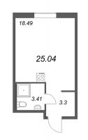 Студия № 181 Корп.: 3.12 Уч. 3 , Секция 2  в ЖК Новые горизонты