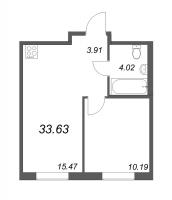 2 ккв (Евро) № 417 Корп.: 3.12 Уч. 3 , Секция 3  в ЖК Новые горизонты