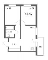 2 ккв № 44 Корп.: 3.10 Уч. 3 , Секция 1  в ЖК Новые горизонты