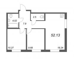 3 ккв (Евро) № 4 Корп.: 3.10 Уч. 3 , Секция 1  в ЖК Новые горизонты