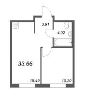 2 ккв (Евро) № 6 Корп.: 3.12 Уч. 3 , Секция 1  в ЖК Новые горизонты