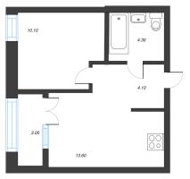 1 ккв № 628 Корп.: 2.3 , Секция 11  в ЖК Новый Питер
