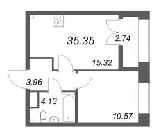 2 ккв (Евро) № 241 Корп.: 2.4 , Секция 4  в ЖК Новый Питер
