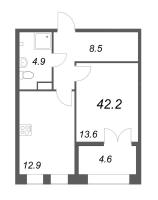 1 ккв № 789 Корп.: 2.1.5 , Секция 13  в ЖК Новый Питер