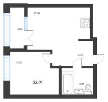 1 ккв № 617 Корп.: 2.3 , Секция 11  в ЖК Новый Питер