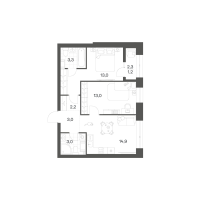 2 ккв № 9 Корп.: 2.6 , Секция 1  в ЖК Новый Питер
