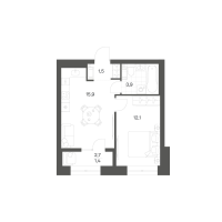 2 ккв (Евро) № 109 Корп.: 2.6 , Секция 3  в ЖК Новый Питер
