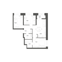 4 ккв (Евро) № 164 Корп.: 2.6 , Секция 4  в ЖК Новый Питер