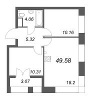 3 ккв (Евро) № 727 Корп.: 2.4 , Секция 10  в ЖК Новый Питер