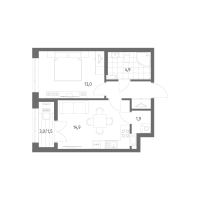 1 ккв № 180 Корп.: 2.1.1 , Секция 2  в ЖК Новый Питер