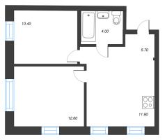 2 ккв № 624 Корп.: 2.3 , Секция 11  в ЖК Новый Питер