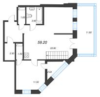 2 ккв (Евро) № 212 Корп.: 2.2 , Секция 1.5  в ЖК Новый Питер
