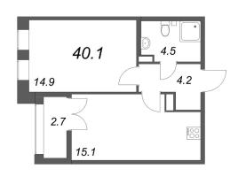 2 ккв (Евро) № 55 Корп.: 2.1.1 , Секция 1  в ЖК Новый Питер