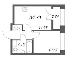 1 ккв № 703 Корп.: 2.4 , Секция 10  в ЖК Новый Питер
