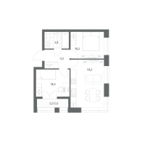 3 ккв (Евро) № 687 Корп.: 2.4 , Секция 10  в ЖК Новый Питер