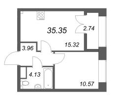 2 ккв (Евро) № 715 Корп.: 2.4 , Секция 10  в ЖК Новый Питер