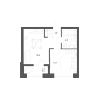 2 ккв (Евро) № 245 Корп.: 2.6 , Секция 6  в ЖК Новый Питер