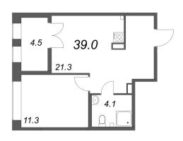 2 ккв (Евро) № 8 Корп.: 2.1.1 , Секция 1  в ЖК Новый Питер