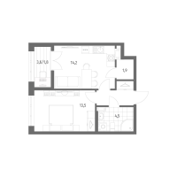 1 ккв № 183 Корп.: 2.1.1 , Секция 2  в ЖК Новый Питер