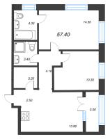 2 ккв № 620 Корп.: 2.3 , Секция 11  в ЖК Новый Питер