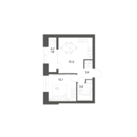 2 ккв (Евро) № 52 Корп.: 2.6 , Секция 1  в ЖК Новый Питер