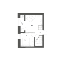 2 ккв (Евро) № 12 Корп.: 2.6 , Секция 1  в ЖК Новый Питер