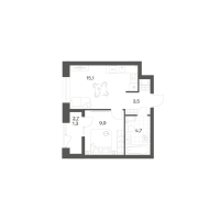 2 ккв (Евро) № 336 Корп.: 2.6 , Секция 7  в ЖК Новый Питер