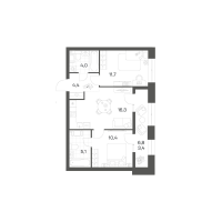3 ккв (Евро) № 10 Корп.: 2.6 , Секция 1  в ЖК Новый Питер