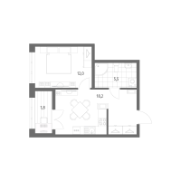 2 ккв (Евро) № 100 Корп.: 2.1.1 , Секция 2  в ЖК Новый Питер